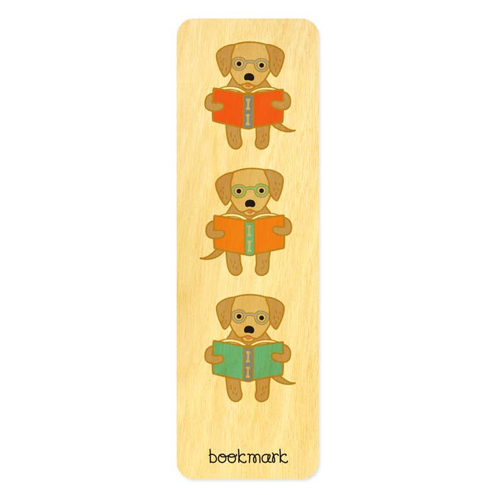 Reading Retriever Wood Bookmark voor wholesale door Night Owl Paper Goods