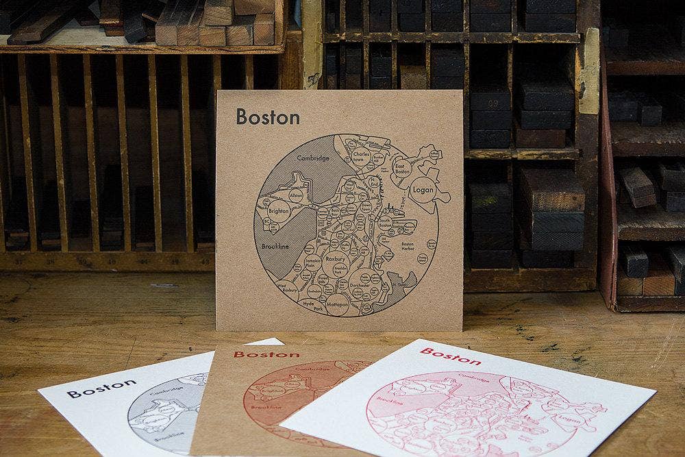 Archie's Press - Wholesale Map - Boston Map Print1