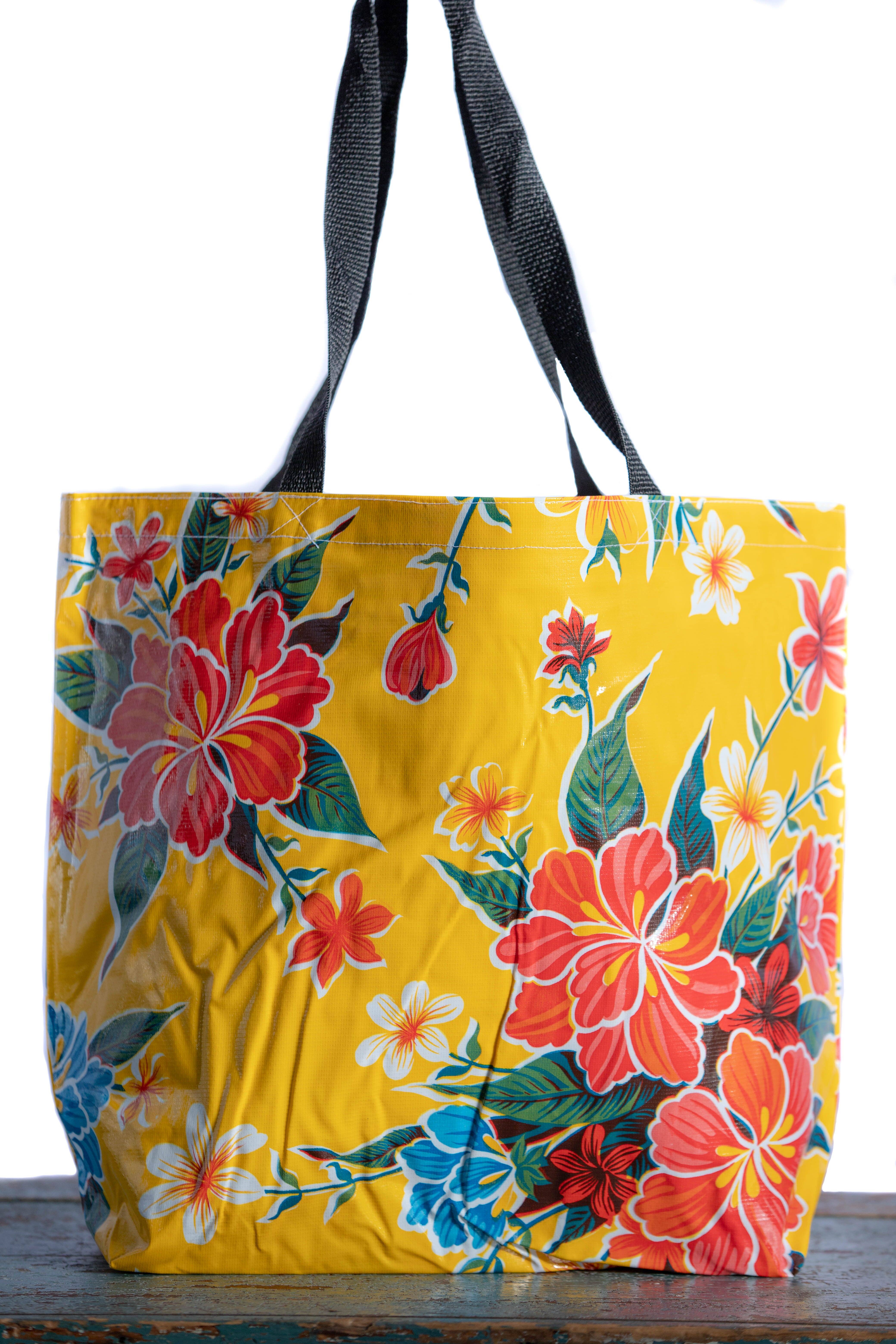 Oilcloth International - Wholesale Tote Bag - Women's - Yellow Hibiscus Large Tote