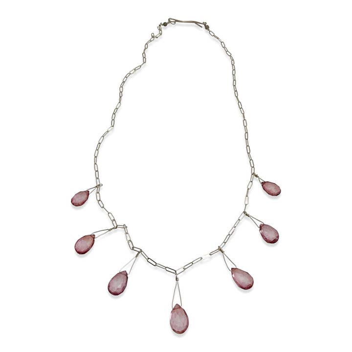 Rozenkwarts zeven halsketting voor wholesale door Delisch Jewelry & Accessories