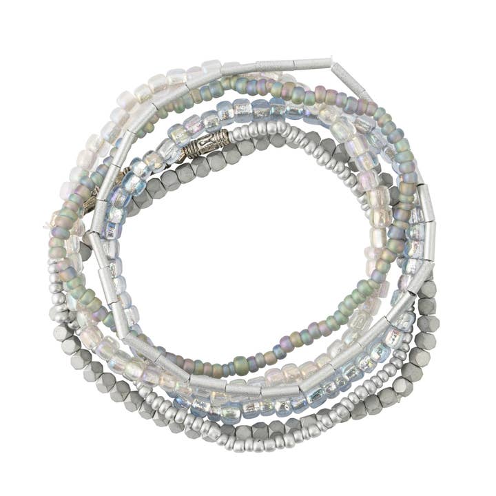 BOPS WHOLESALE - Wholesale Jewelry Set - Silver Tones Seed Bead Stackable Bracelet Set