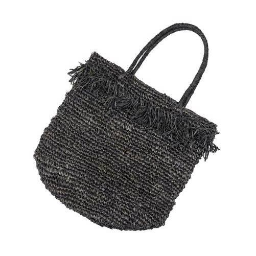 Amber Straw Bag - Charcoal for wholesale by Vagabond-goods