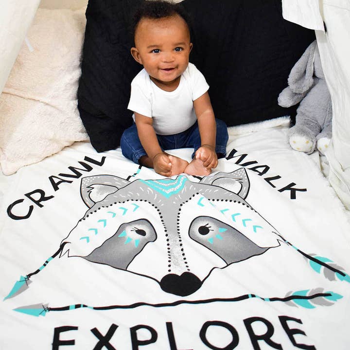 Lil Be - Wholesale Bedding Blanket - Kids & Baby - Cozy Explore Raccoon Blanket3