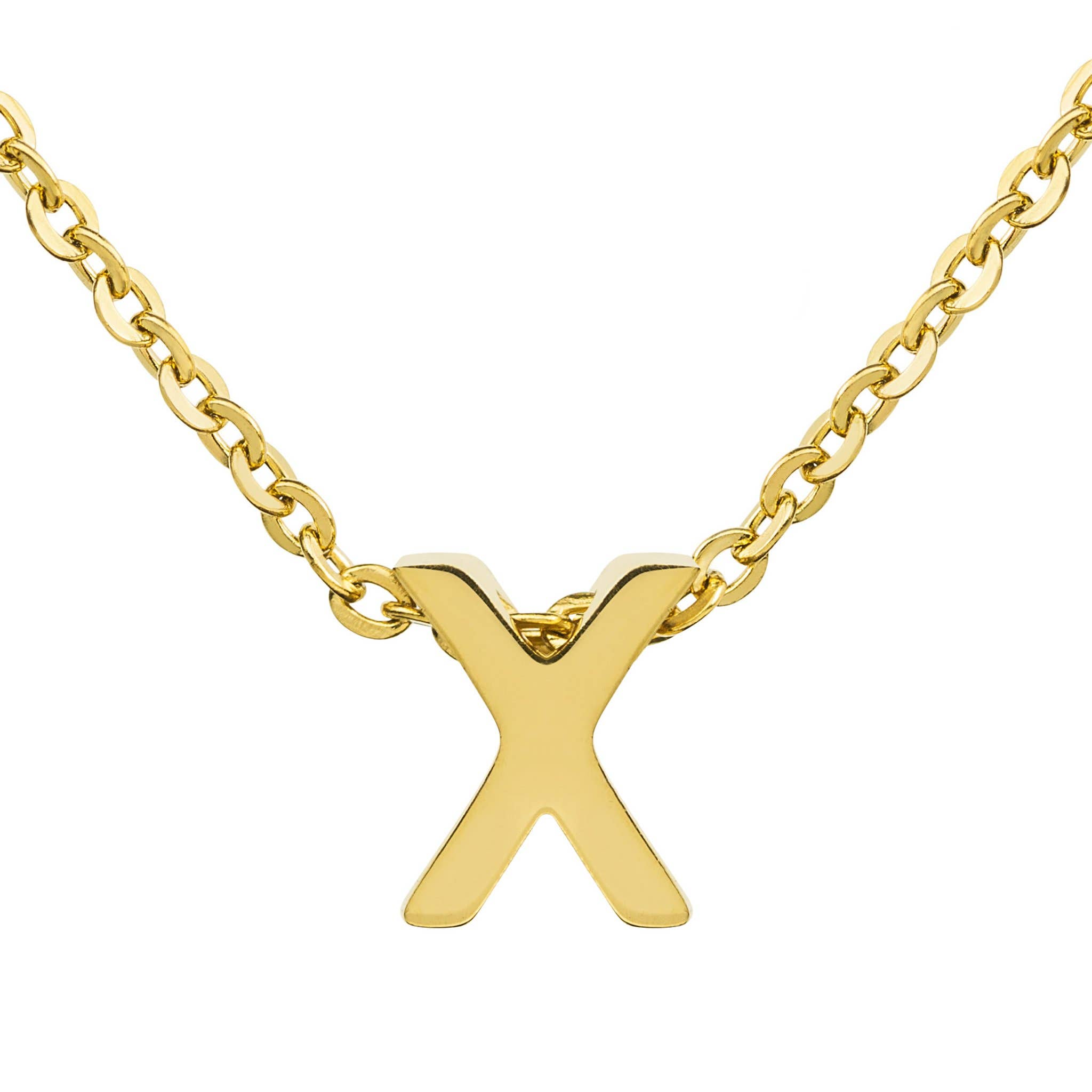 West Coast Jewelry - Vendita all'ingrosso Collana con ciondolo/pendaglio - Collana iniziale in acciaio inossidabile con sovrapposizione in oro 18k7