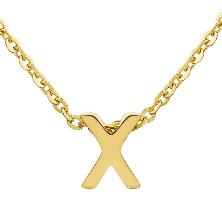 West Coast Jewelry - Wholesale Pendant/Charm Necklace - 18k Gold Overlay Initial Stainless Steel Necklace7