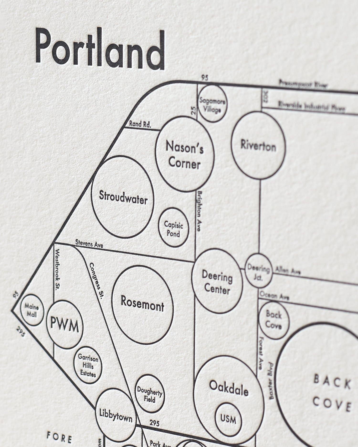 Archie's Press - Wholesale Map - Portland Maine Map Print1