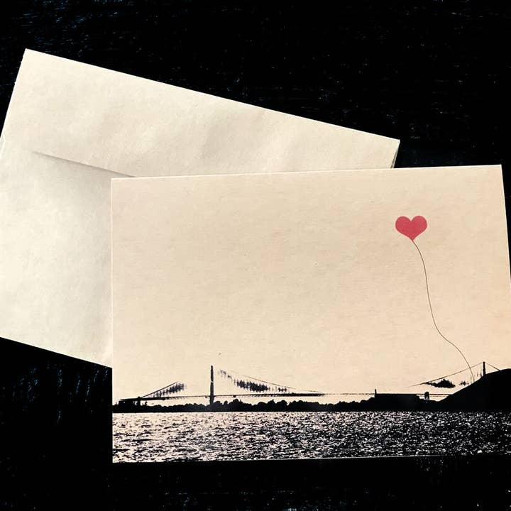 noteify - Wholesale Briefpapier/indexkaartenset - Golden Gate Bridge Single Note Card van Oakland naar San Francisco