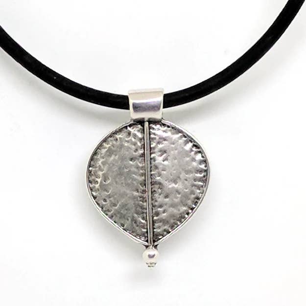 Large Leaf Cork Necklace - Black for wholesale by Elisabetta Studio