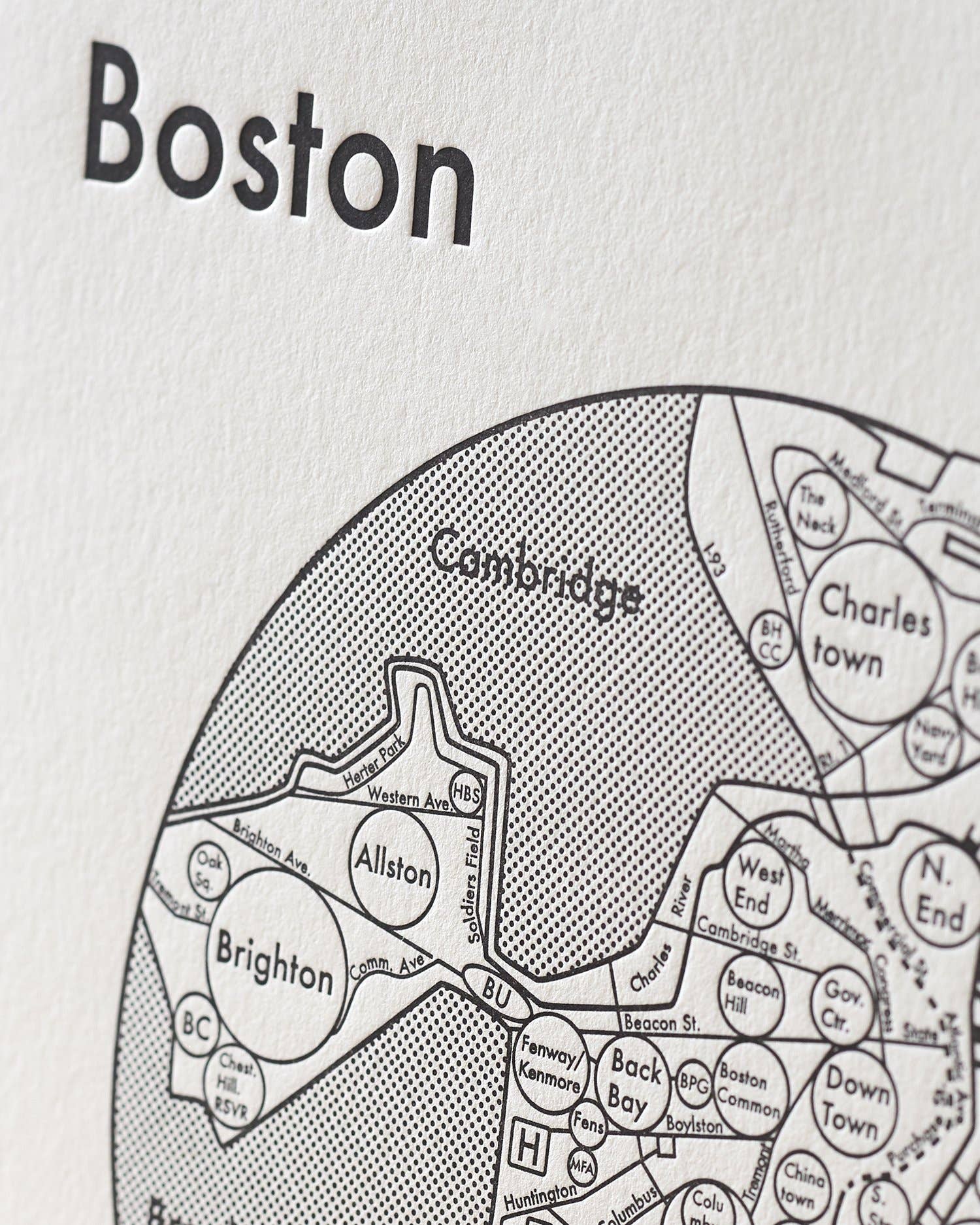 Archie's Press - Wholesale Map - Boston Map Print5