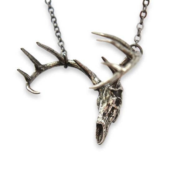 Moon Raven Designs - Wholesale Pendant/Charm Necklace - Trophy Deer Skull Pendant Necklace - Sterling Silver