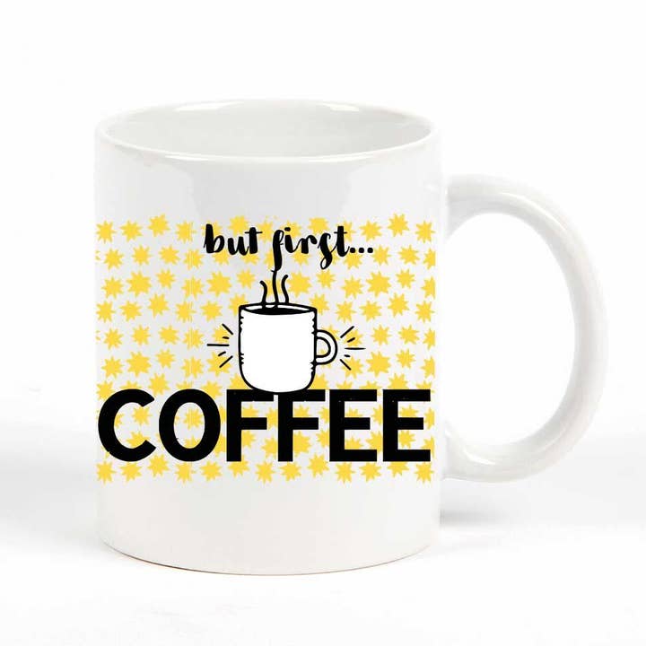 Mais First Coffee Stars Mug pour la vente par Potluck Press