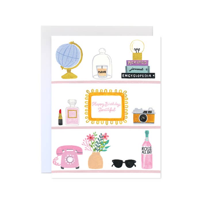 Forage Paper Co. - Wholesale Birthday Card - Beauty Shelfie Card, Birthday Card for Best Friend1