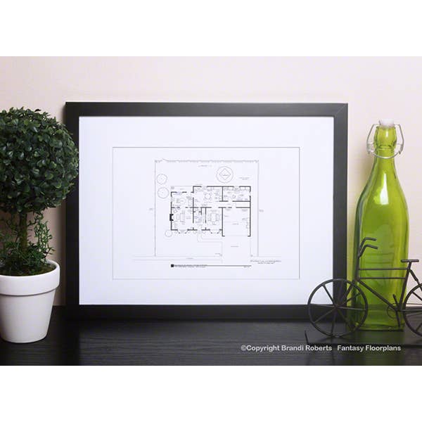 Fantasy Floorplans - Wholesale Art Print - The Simpsons - 1st Floor - Marge and Homer - 8.5"x11"3