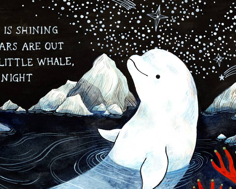 Wildship Studio - Wholesale Art Print - Kids & Baby - Baby Beluga Whale Art Print3