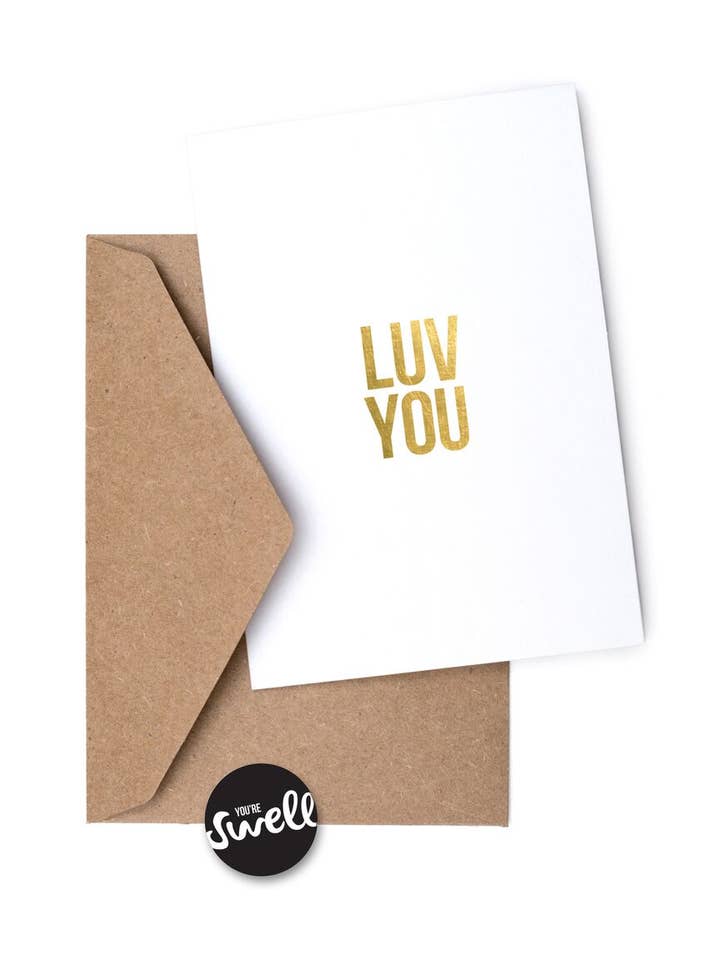 Luv You Card for wholesale by Swell Made Co.