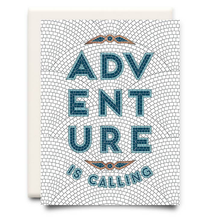Adventure is Calling | Biglietto d'auguri Bon Voyage per la vendita all'ingrosso da parte di Inkwell Cards
