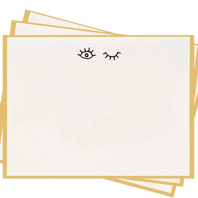 Dahlia Press – wholesale Kontorsmateriel/Notecard Set – Wink Flat Notes - Boktryck Box Set med 8 brevpapper