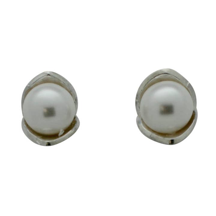 Blomma med sötvatten Pearl Post örhänge för wholesale av Indigo Sterling Silver