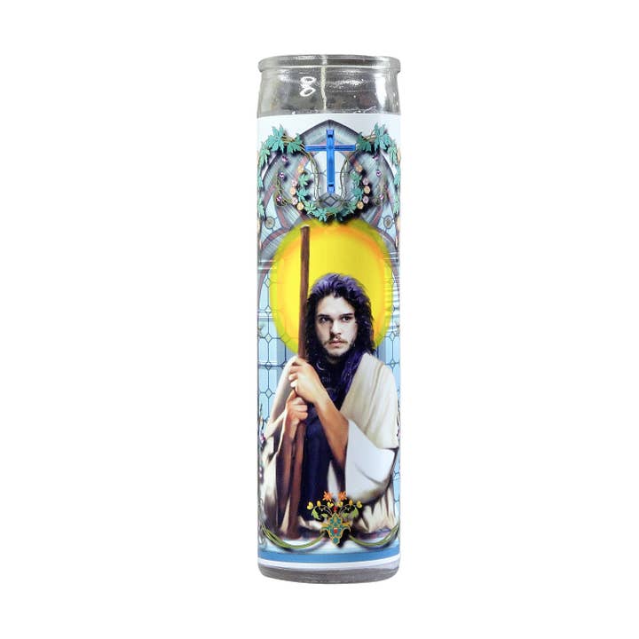 Jon Snow Celebrity Prayer Candle for wholesale by Calm Down Caren