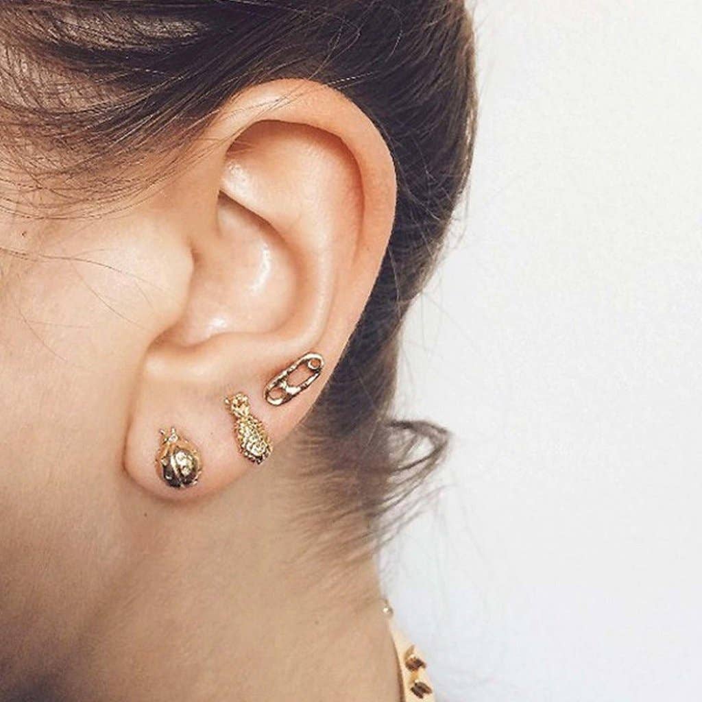 Bing Bang - Wholesale Stud/Post Earrings - Safety Pin Studs3