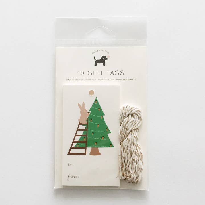 Bunny Christmas Gift Tag Set for wholesale by Paula & Waffle
