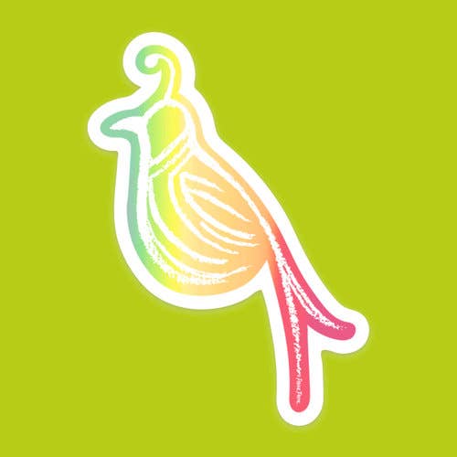 Paige Poppe Art - Wholesale Sticker - "Technicolor Quail" Sticker0