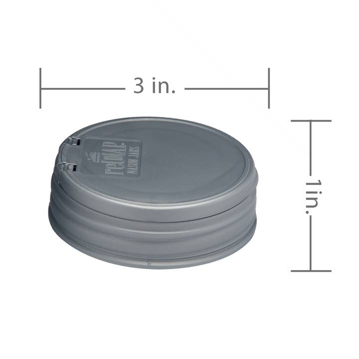 reCAP Mason Jars - Venta al por mayor Recipientes para alimentos - ReCap® Mason Jars Tapa abatible, boca regular | Caja de 12