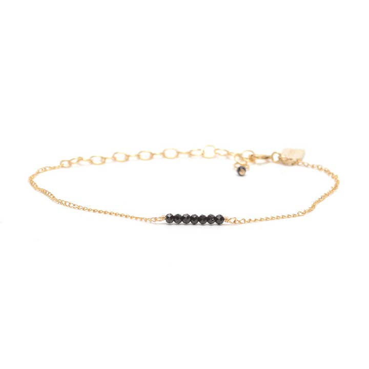 Ellipsen-Kettenarmband mit schwarzem Edelstein für den Großhandel von Favor Jewelry