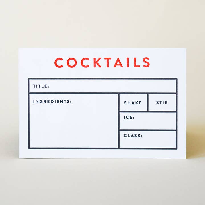 Biglietto per ricette cocktail per la vendita all'ingrosso da parte di M.C. Pressure