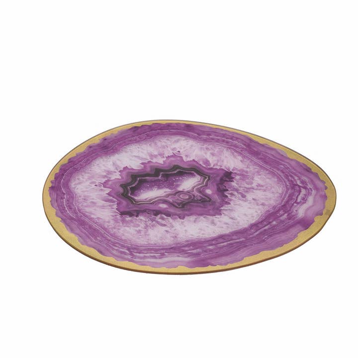 SALE Glass Purple Decorative Glass Platter for wholesale by Totalee Gift
