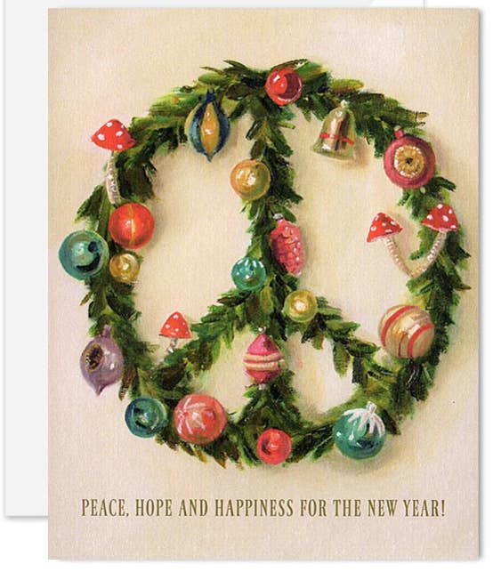 JANET HILL STUDIO - Wholesale Season's Greetings Card - Peace Wreath Card1