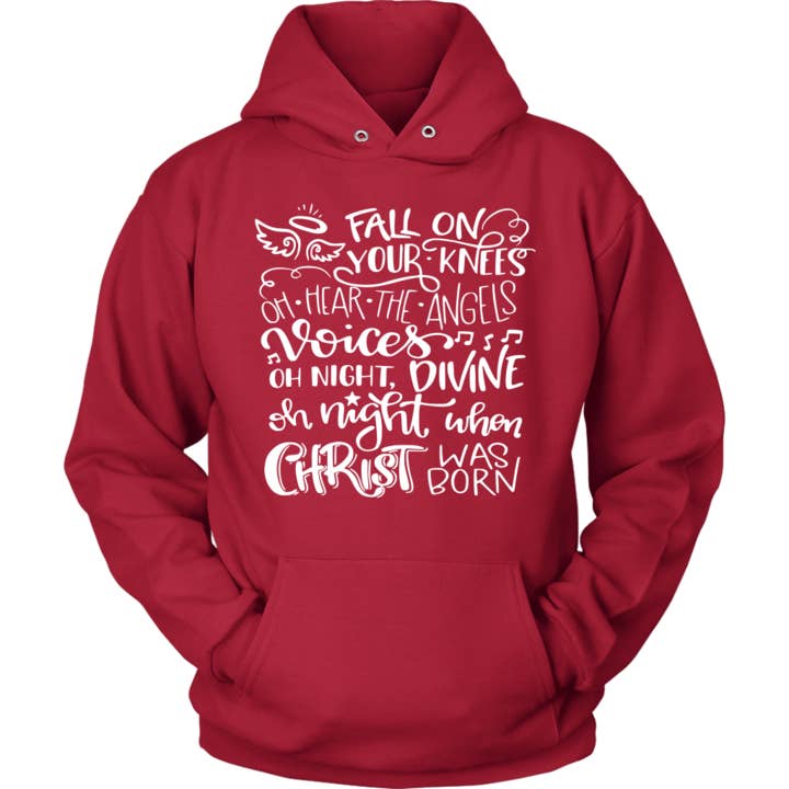 Oh Night Divine Unisex Hoodie - Red for wholesale by A Quiver Full