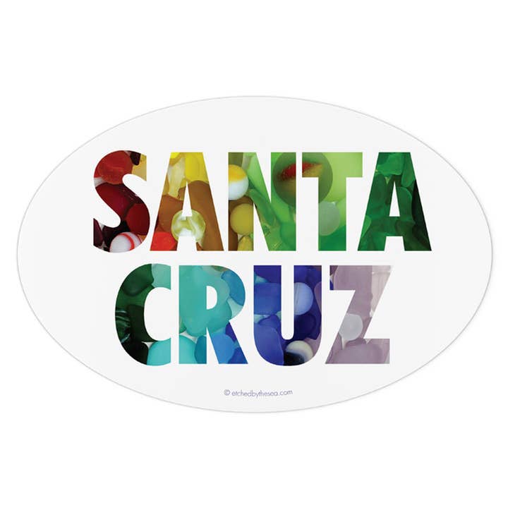 Santa Cruz havet glas stötfångare klistermärke för wholesale av Beachcombing / Etched by the Sea