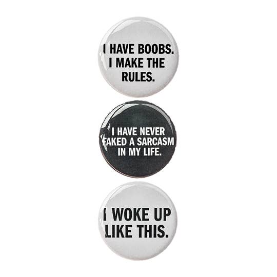 I Have a Boobs Buttons - Set of 3 for wholesale by SNARK CITY