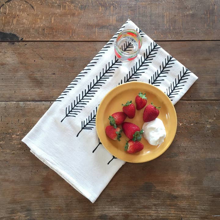 Feather | Organic Cotton Tea Towel for wholesale by Little Korboose