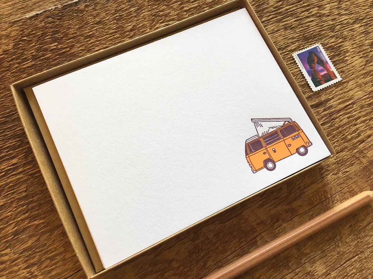 Noteworthy Paper & Press - Wholesale Stationery/Notecard Set - Camper Van Flat Stationery2