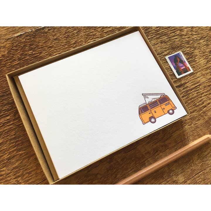 Noteworthy Paper & Press - Wholesale Stationery/Notecard Set - Camper Van Flat Stationery2
