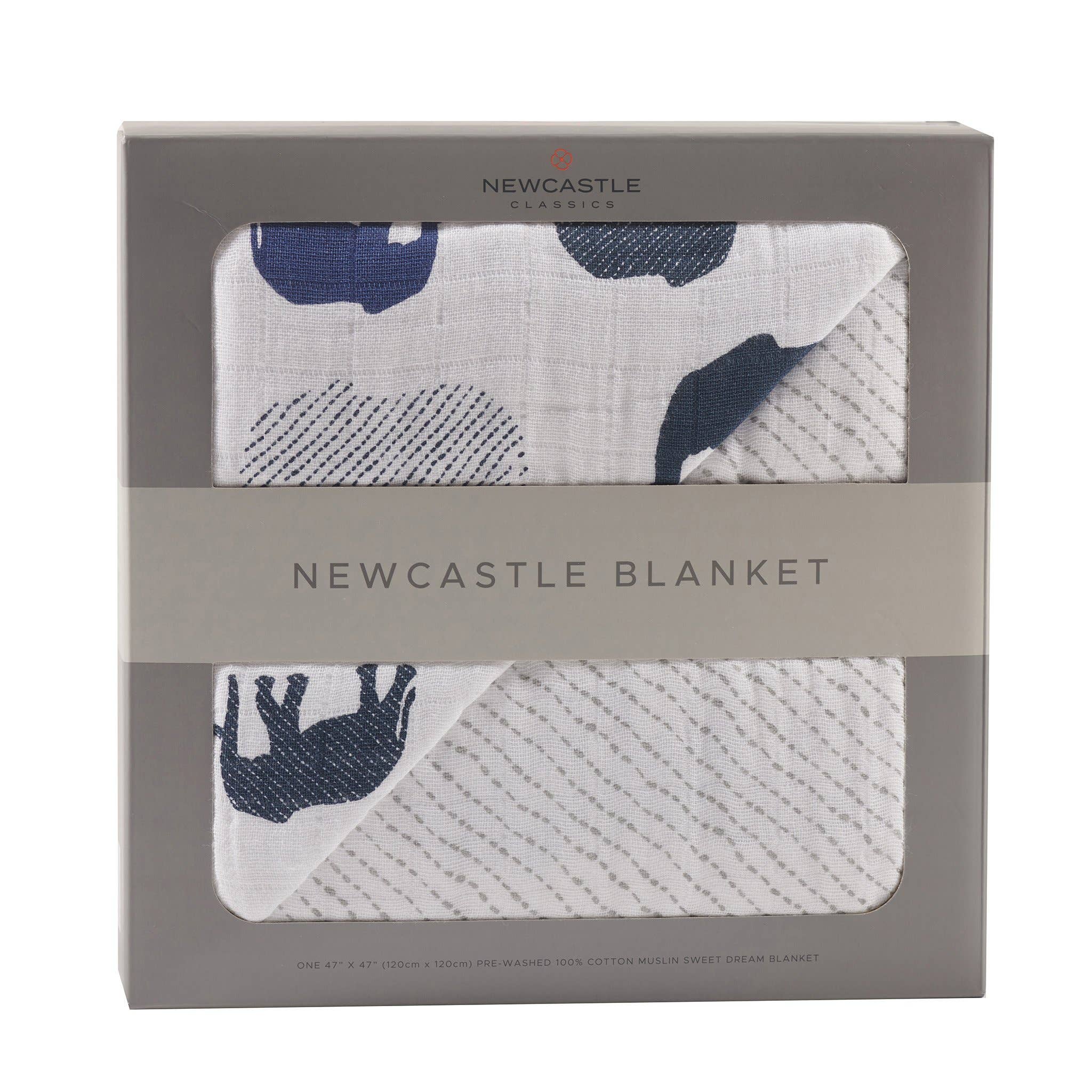 Newcastle Classics - Wholesale Bedding Blanket - Kids & Baby - Blue Elephant and Spotted Wave Newcastle Blanket5