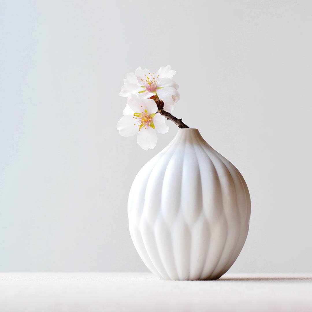 Matte white Textured Porcelain Vase - Petite for wholesale on Faire1