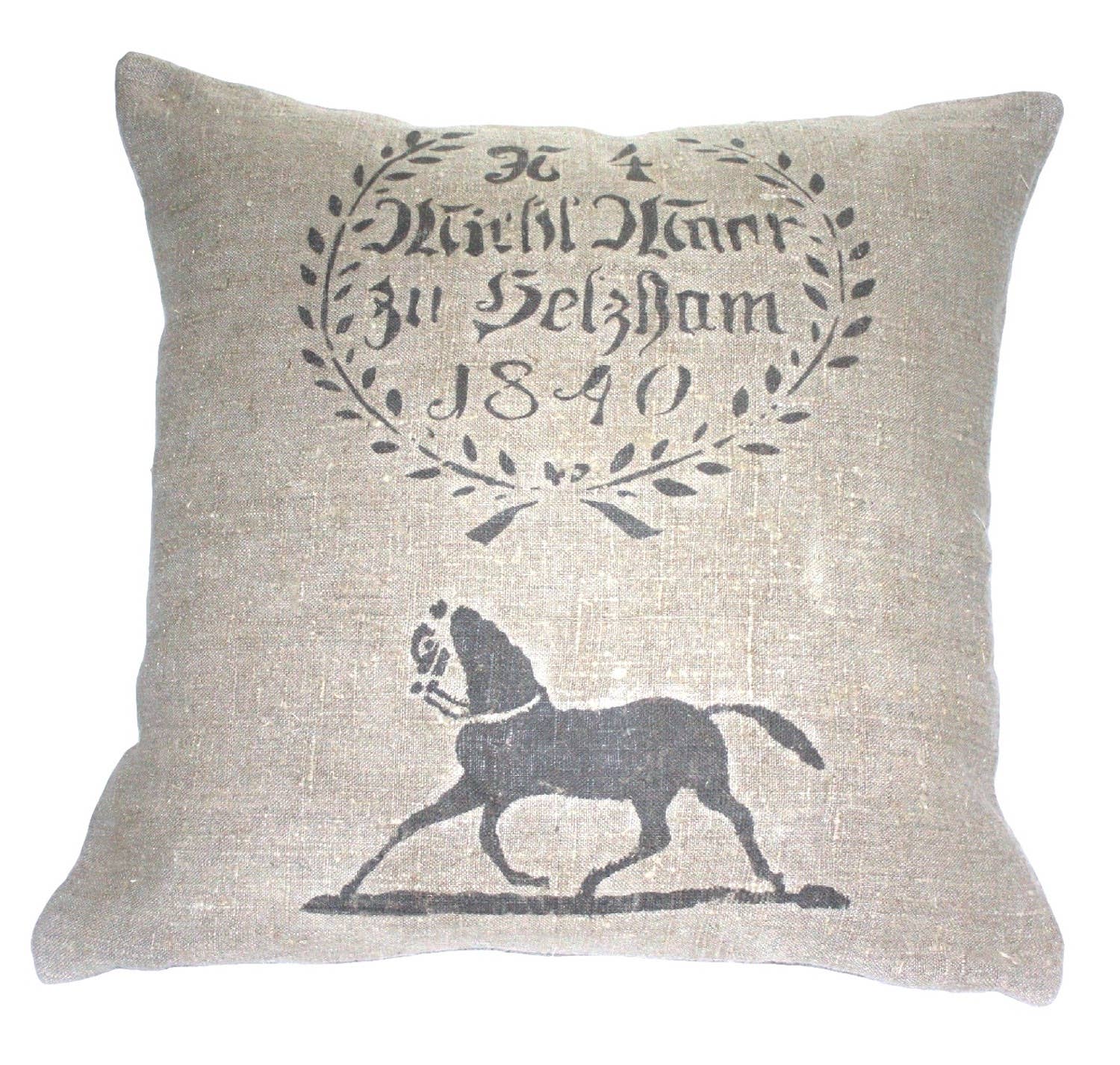 de Beauchêne & Co - Wholesale Throw Pillow Cover - 1840 Equestrian Grain Sack Pillow Cover0