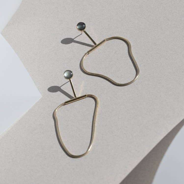 Lindsay Lewis – Brincos de argola por atacado – Brincos Arlo - Shell3