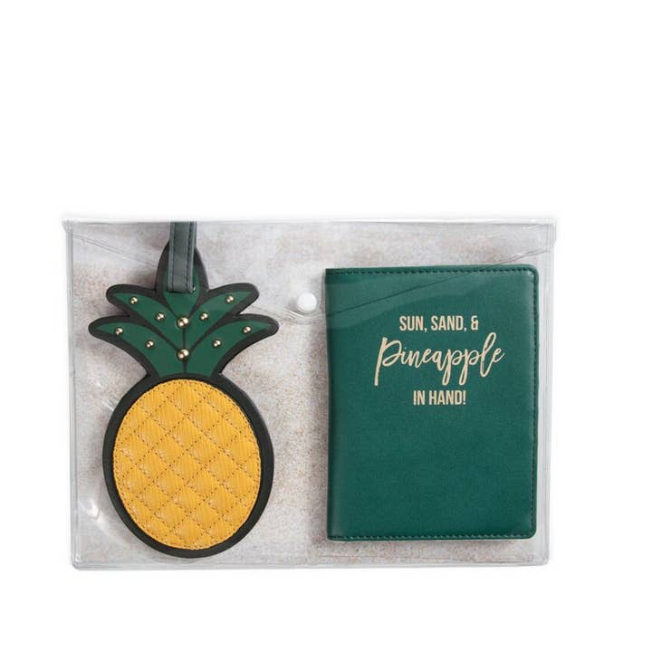 3 Piece Coastal Travel Set- Luggage Tag & Passport Holder and other Purchase Wholesale pineapple leather. Free Returns & Net 60 Terms on Faire trending on Faire.