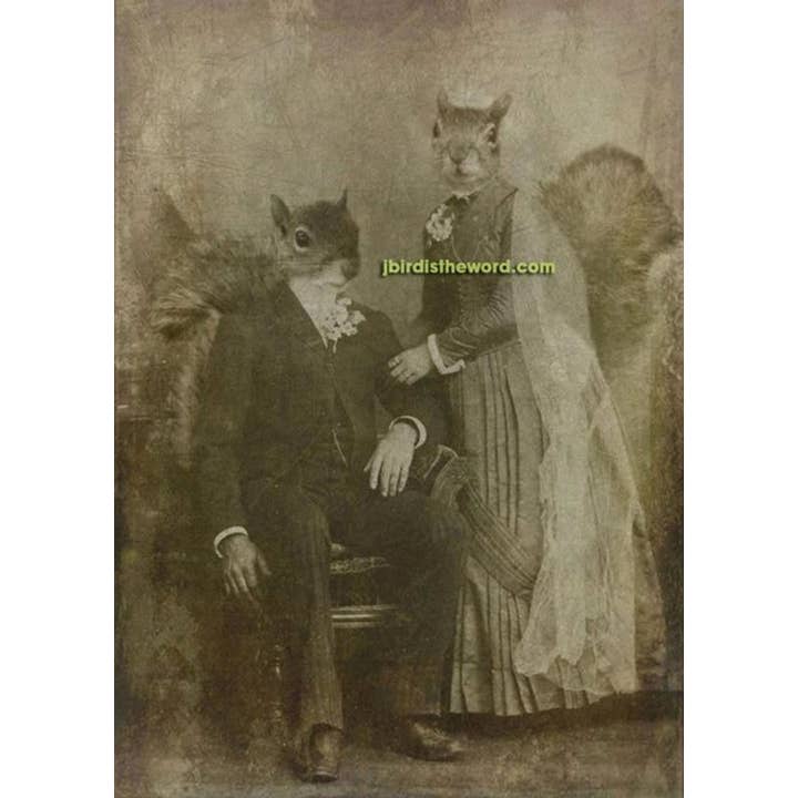 The Wild Oddisorium - Wholesale Art Print - Squirrel Print, Newly Wed, Wedding Shower, Fun Funny