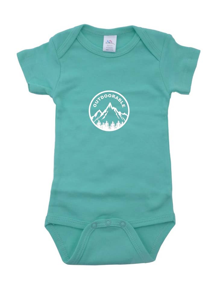 Outdoorable Apparel - Wholesale Bodysuit (Non-Footed) - Baby - Mint with White Outdoorable Onesie0