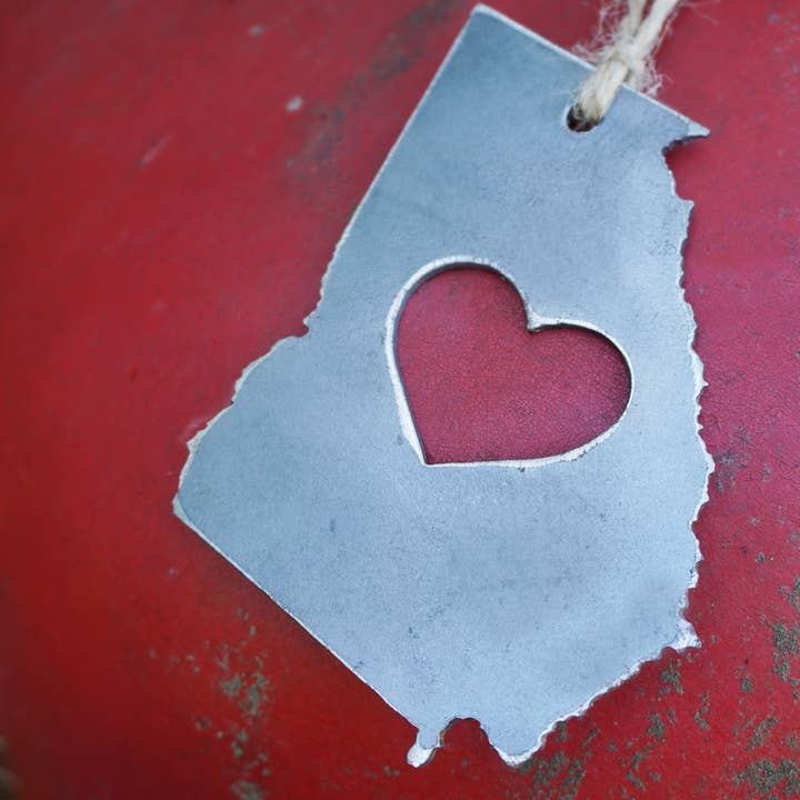 BE Creations & Designs, Inc. - Wholesale Ornament - Georgia State Raw Steel Metal Ornament Eco Friendly1