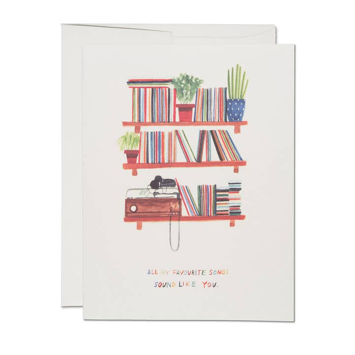 Biglietto d'auguri Love Songs per la vendita all'ingrosso da parte di Red Cap Cards