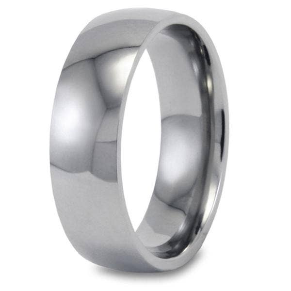 Polished Titanium Domed Band (8mm Width) for wholesale by West Coast Jewelry