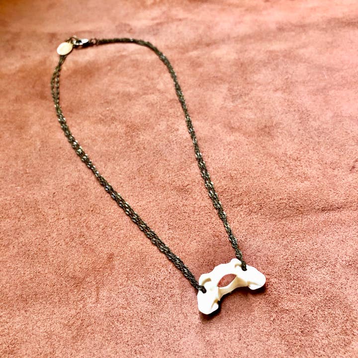Atlas Vertebrae Necklace, Small Weasel Bone Necklace for wholesale by ASTALI