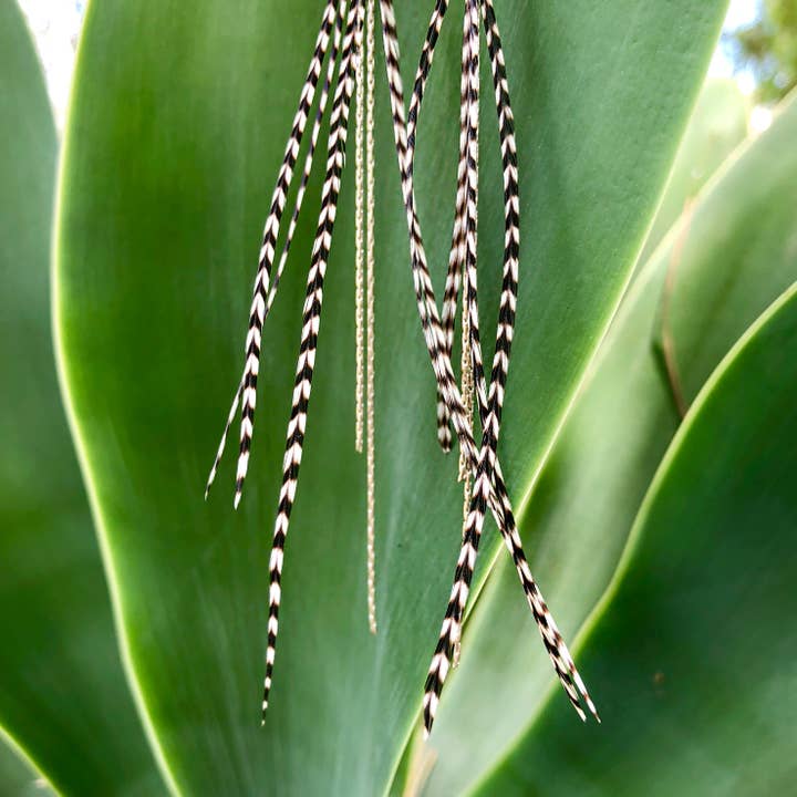 ASTALI – wholesale Tassel earrings – Mini Feather Earrings - Grizzly/Silver, Boho Western Earring8