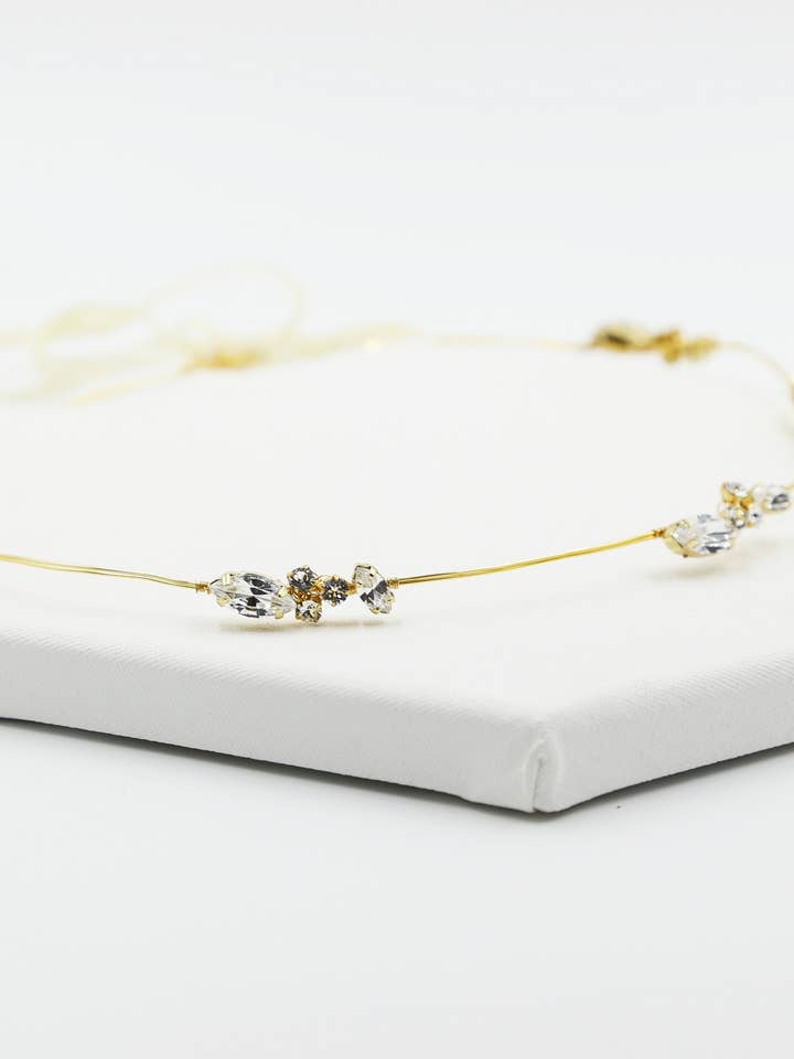 Tiny Art Deco Swarovski Cluster Crown, Headband, Headpiece for wholesale by Acute Designs